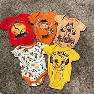 5 Lion King Onesies (0-3 months)
